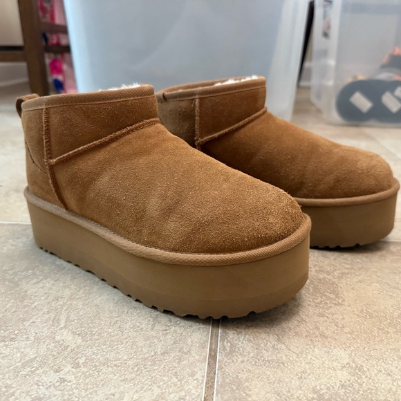 Platform chestnut ultra mini Uggs - Picture 1 of 6